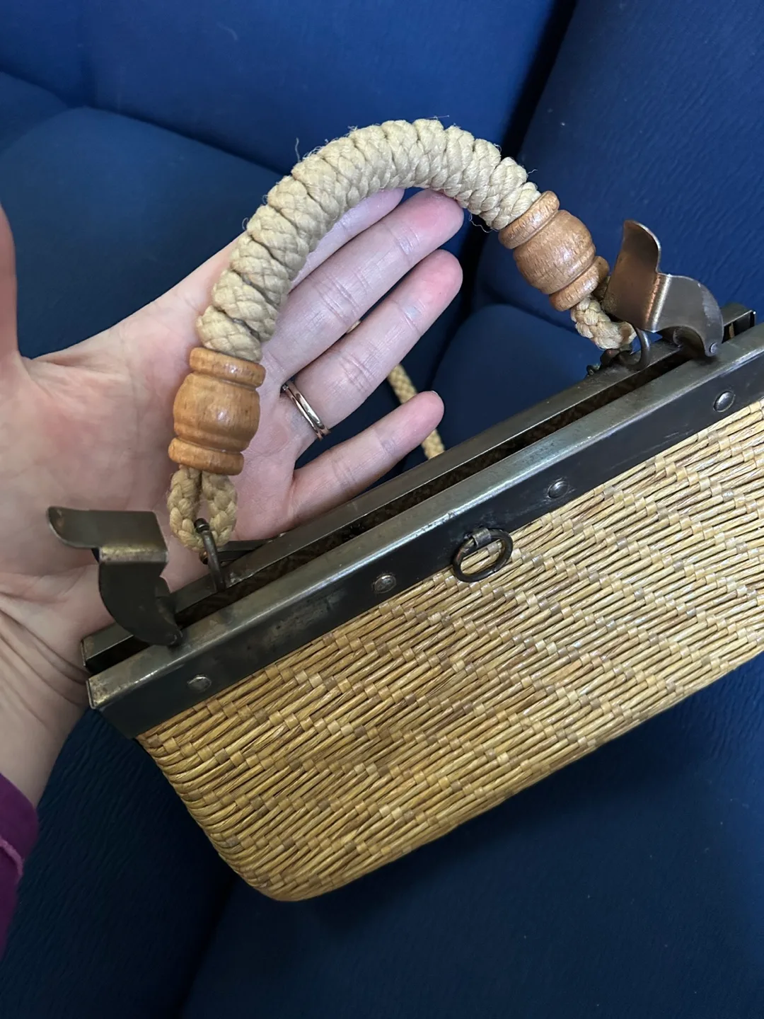 Vintage Straw Handbag Made in Italy image indicator(4)