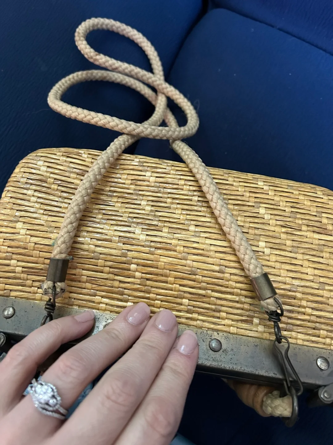 Vintage Straw Handbag Made in Italy image indicator(7)