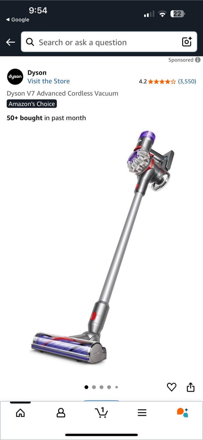 Dyson V7 Advanced Cordless Vacuum
