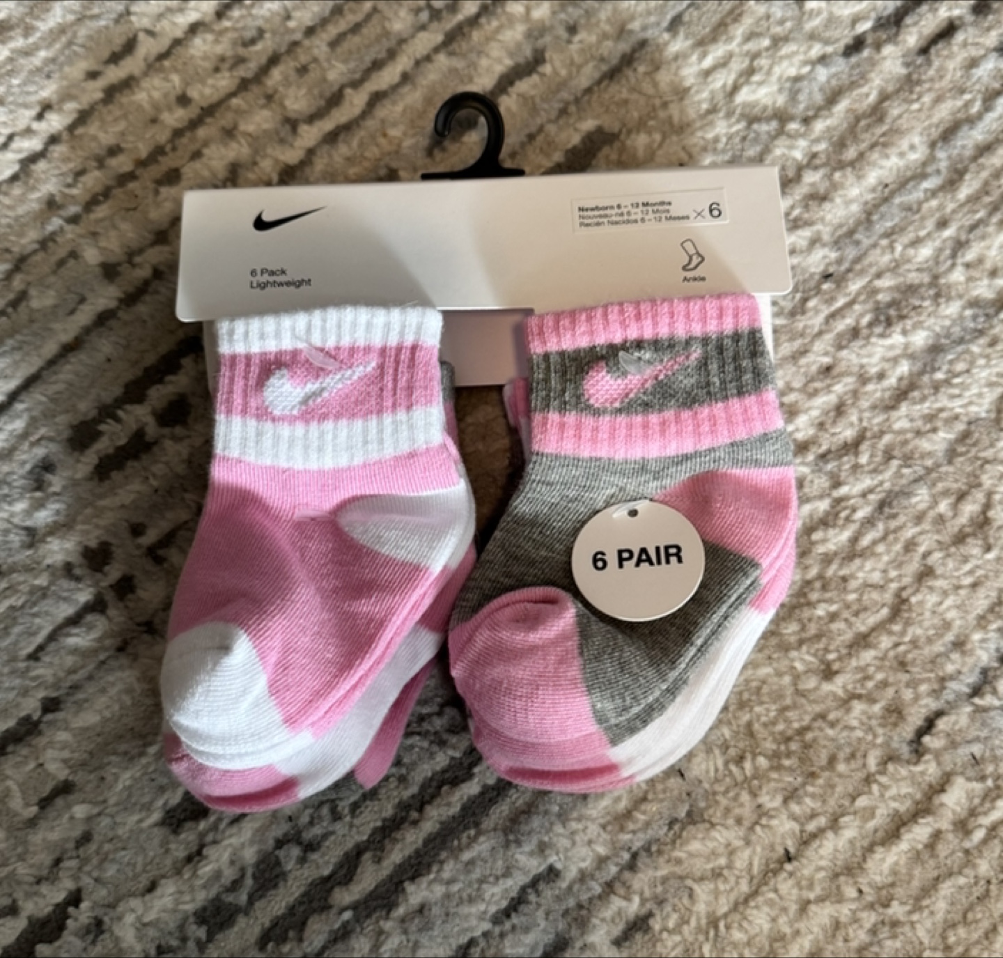 Nike Baby Girl Socks 6-12 Months - 6 Pack