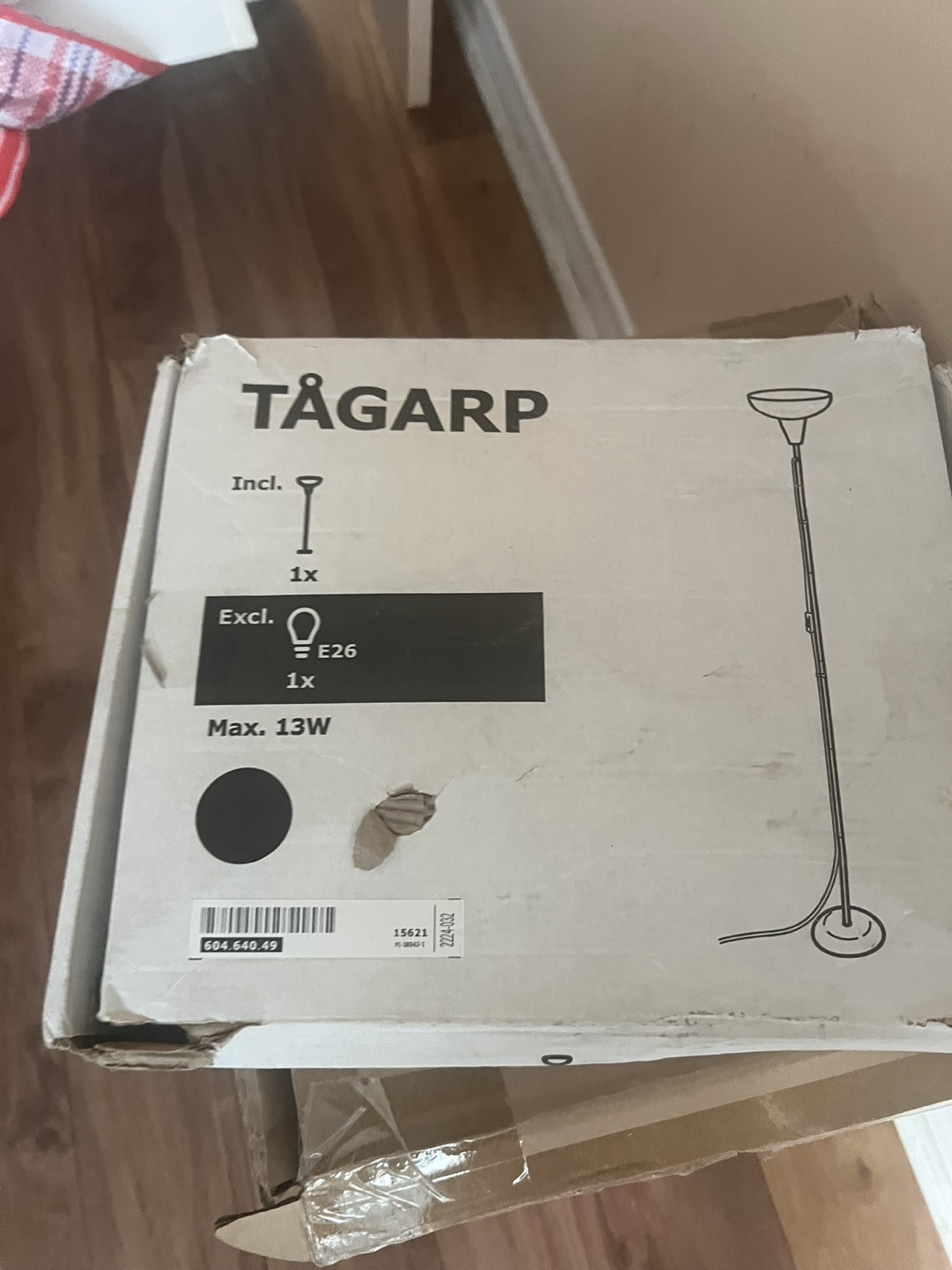 IKEA TÅGARP Floor Lamp - Black/White