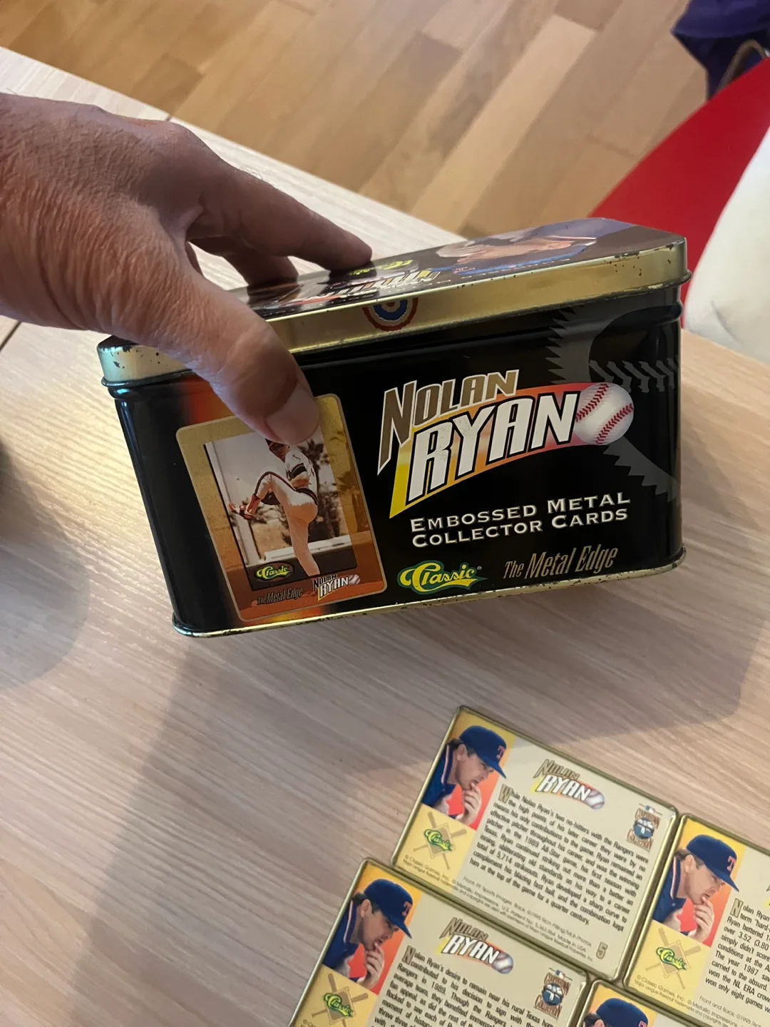 Nolan Ryan Embossed Metal Collector Cards with Tin thumbnail
