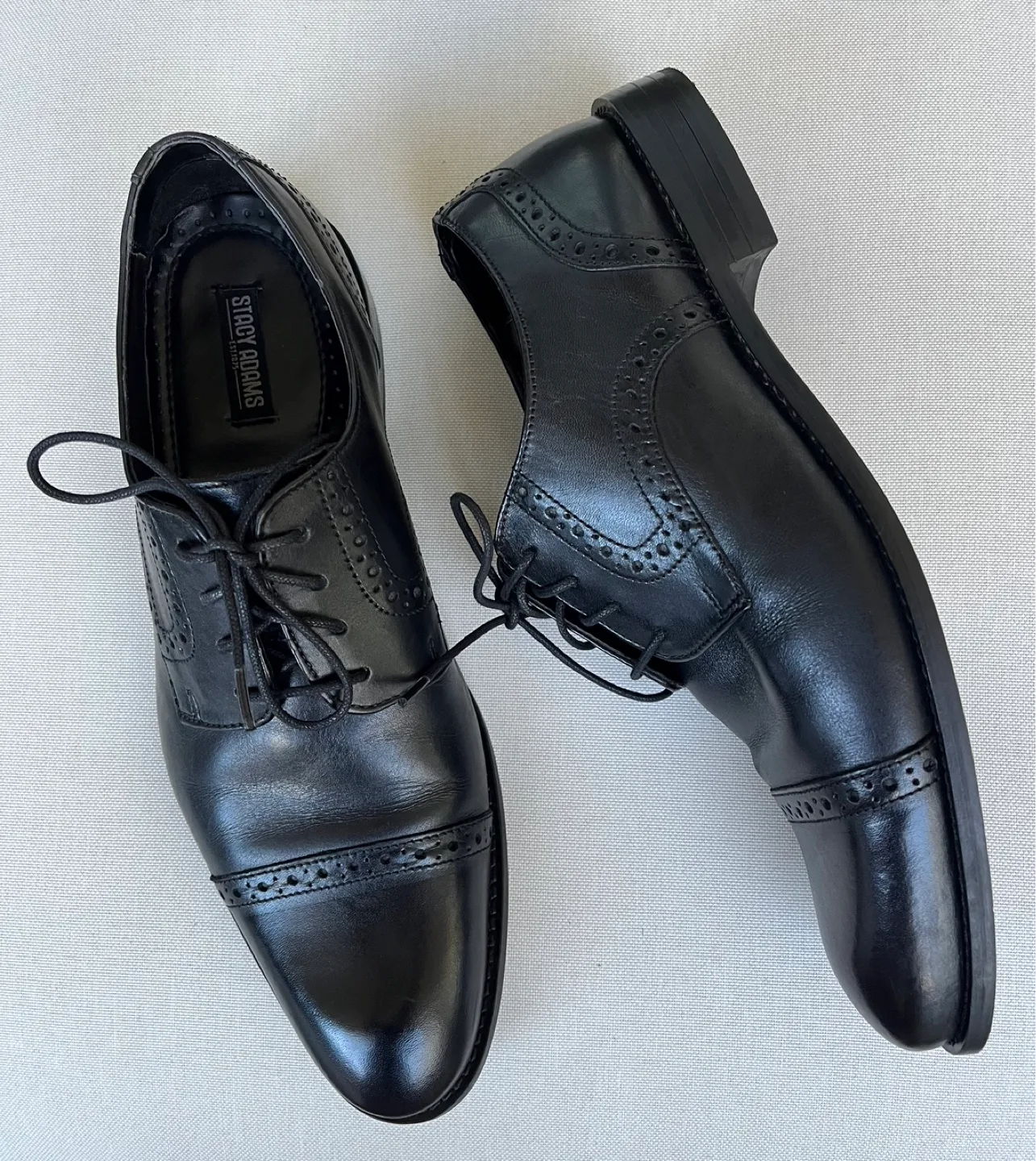 Stacy Adams Black Leather Dress Shoes Men Size 10.5 image indicator(6)