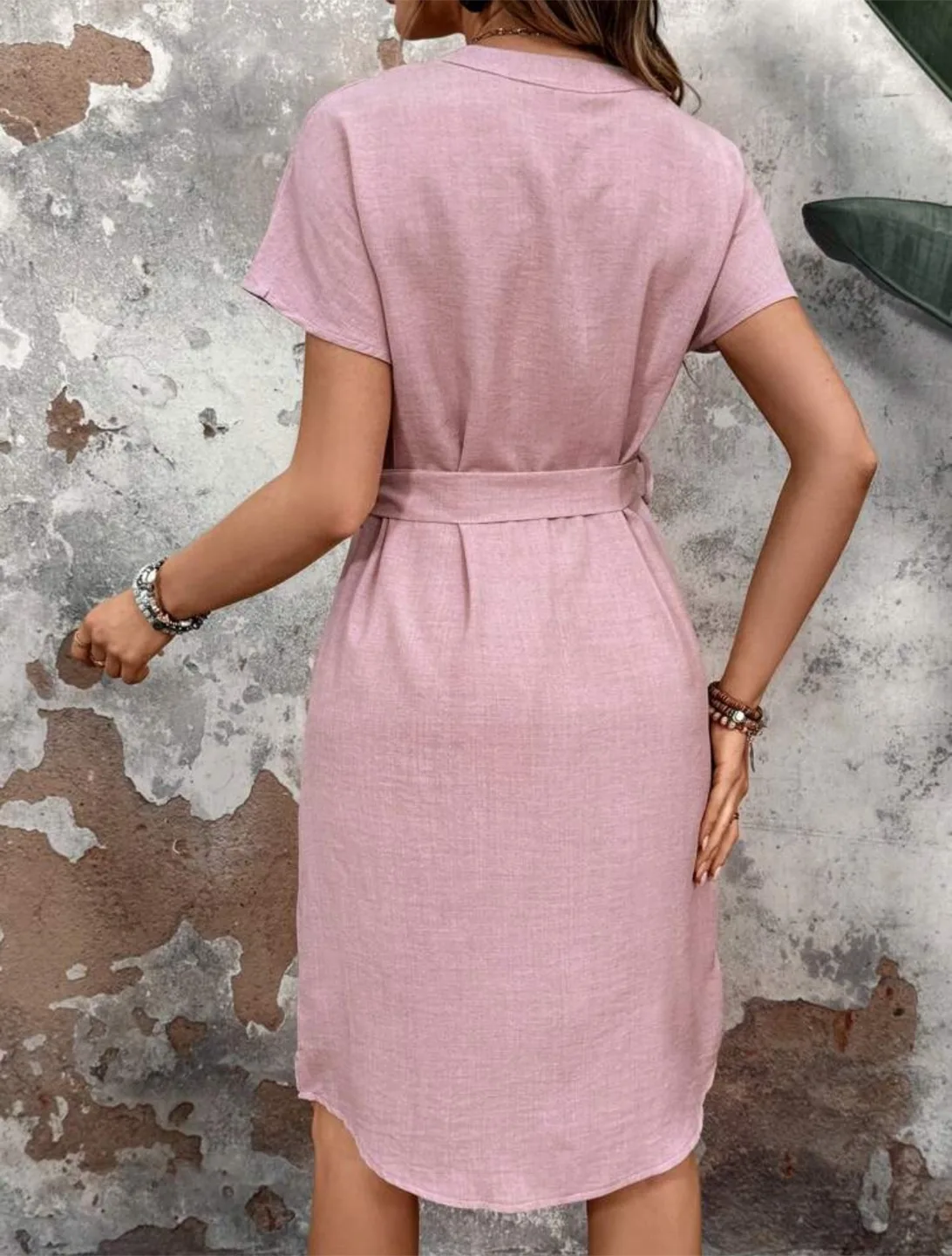 Belted Linen Blend Dress image indicator(6)