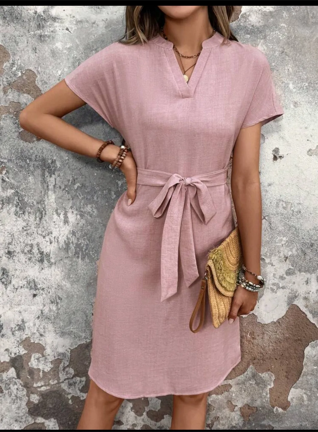 Belted Linen Blend Dress image indicator(7)