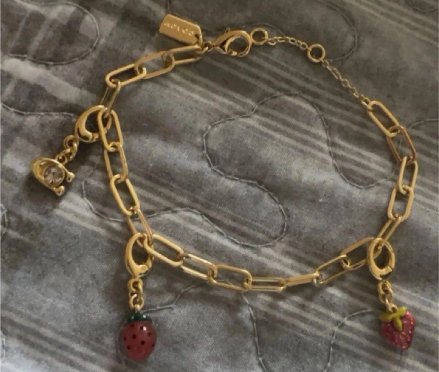 Coach Gold Strawberry Charm Bracelet thumbnail