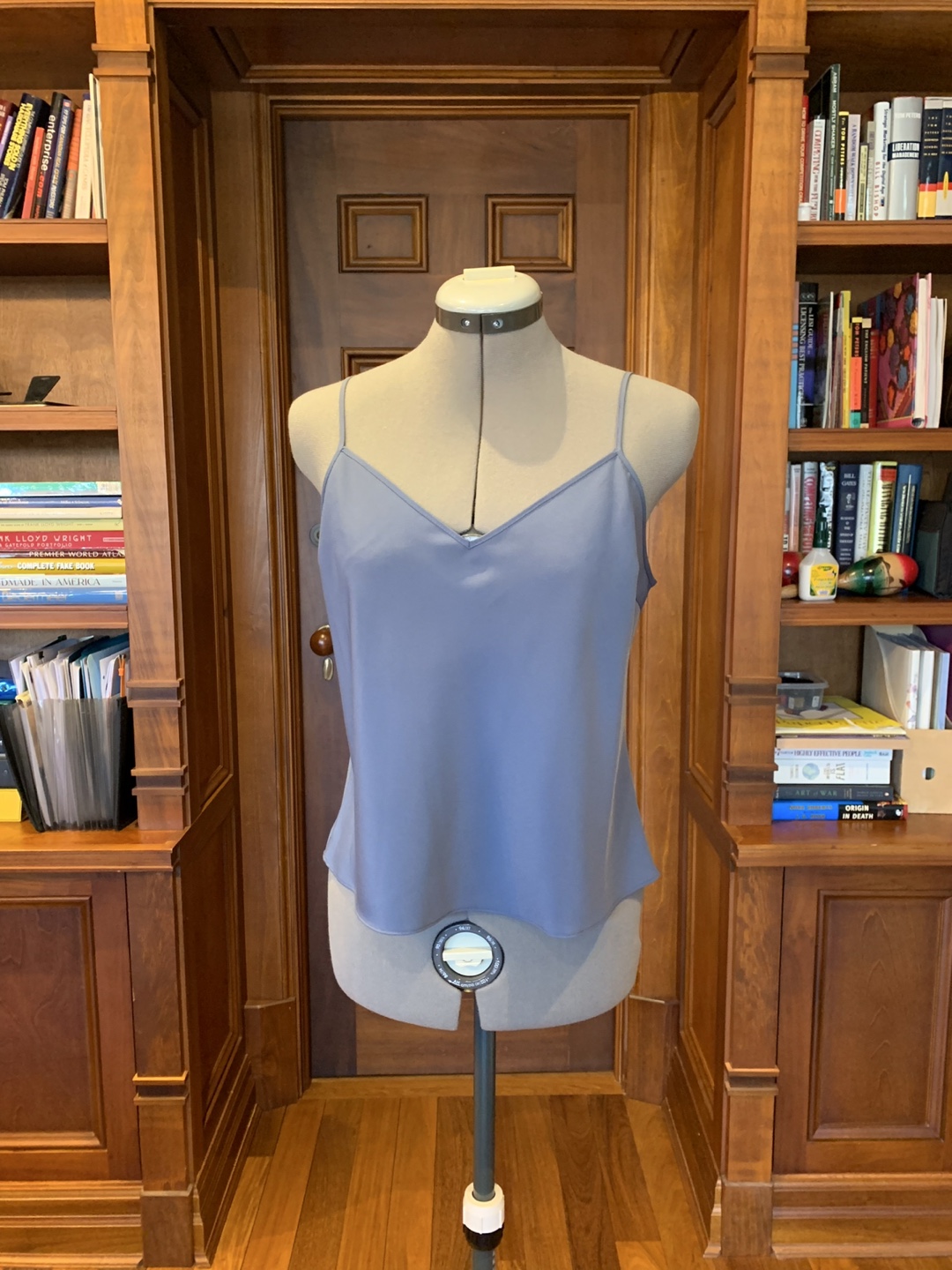 Blue Sheer Long Sleeve Blouse with Tank Top - photo 4