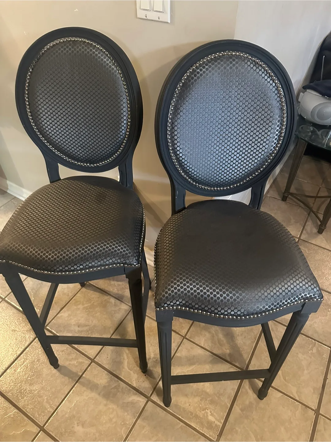 Set of 2 Black Bar Stools