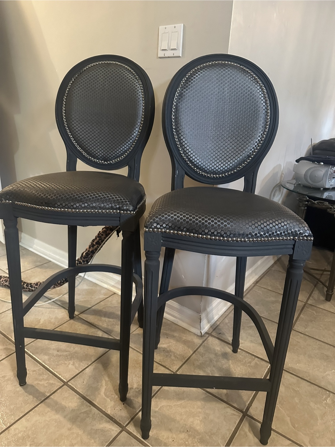 Set of 2 Black Bar Stools - photo 2