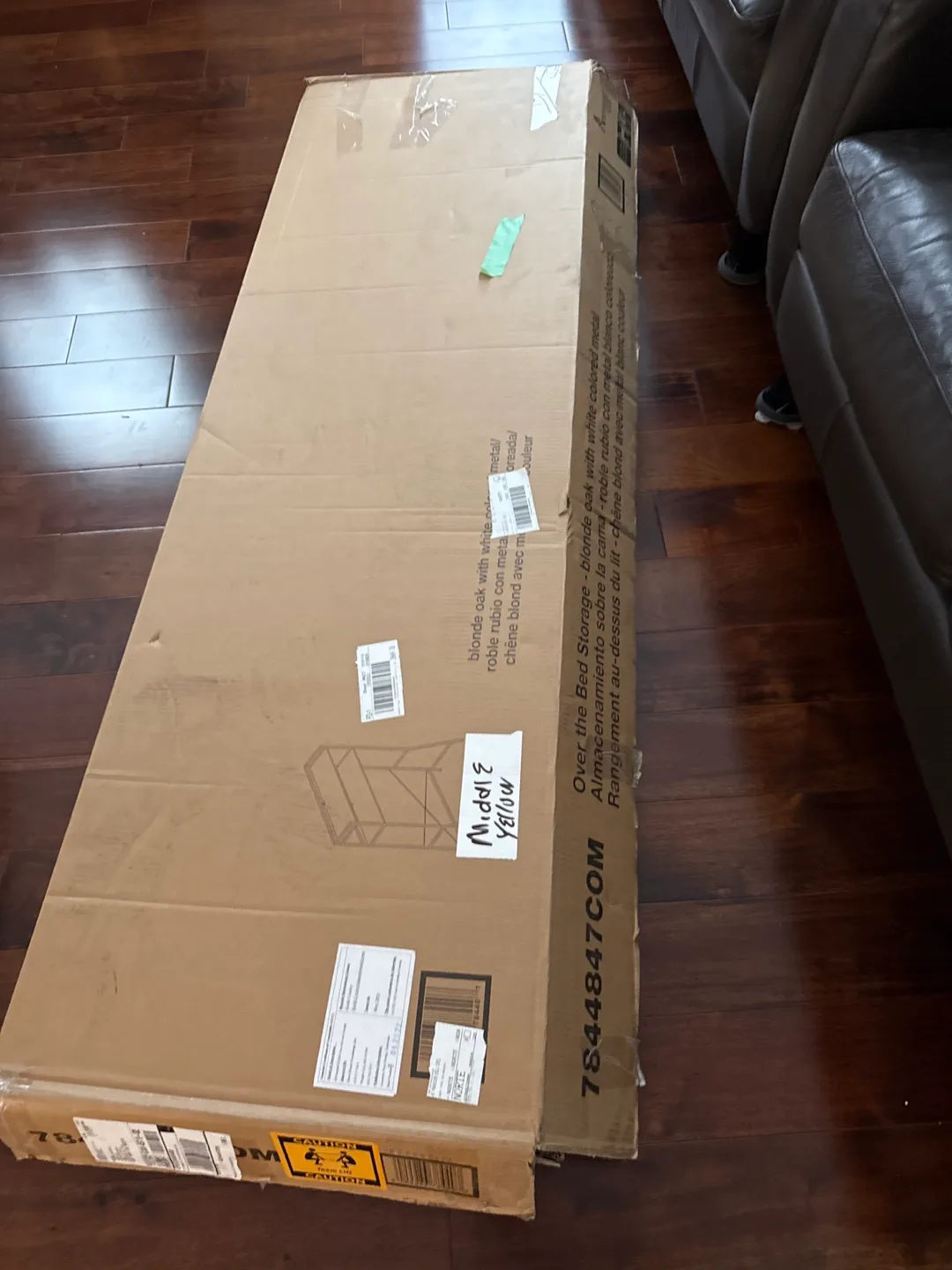 New in box Oak/White Over Bed Shelf image indicator(3)