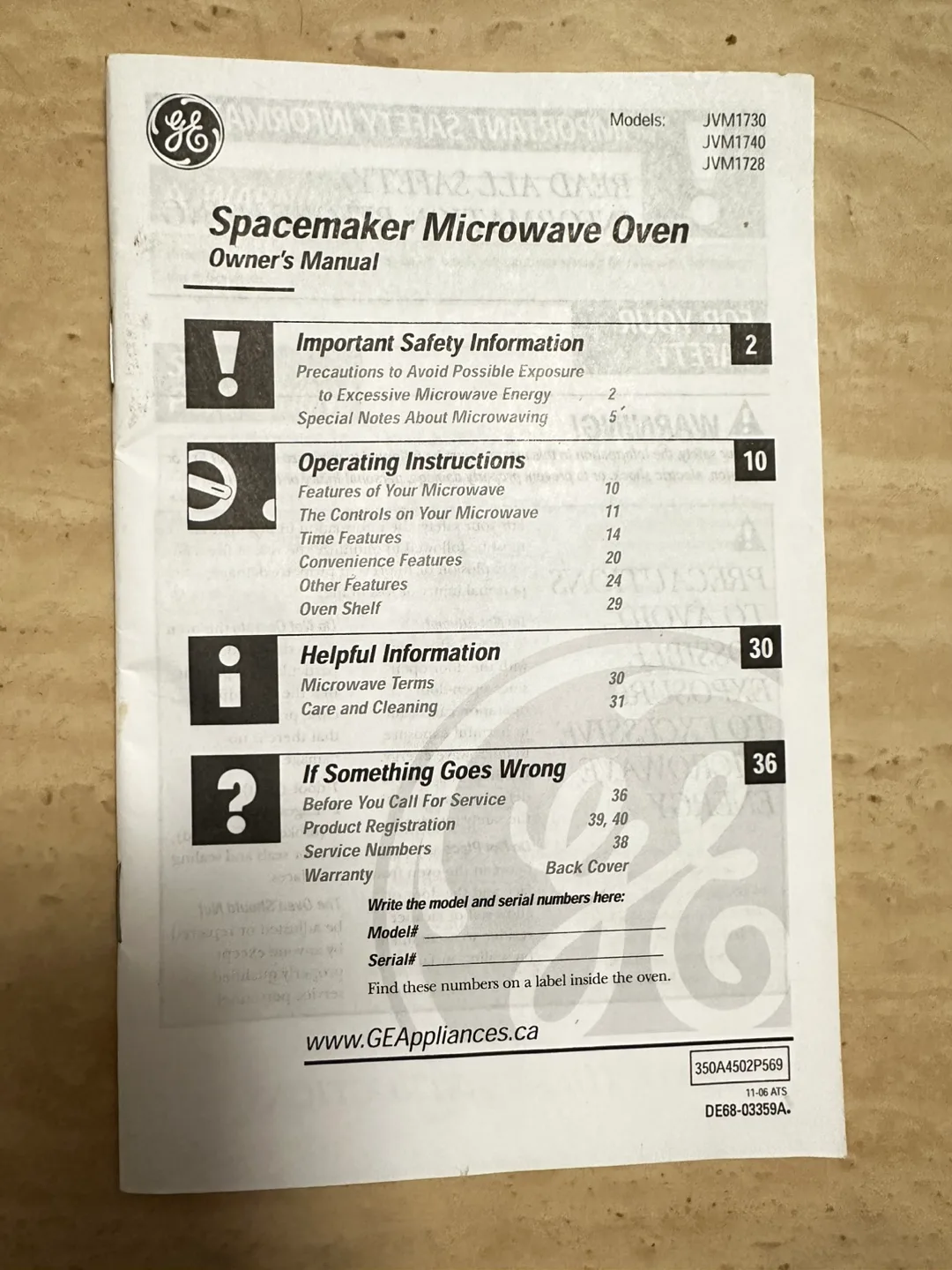 GE Spacemaker Microwave Oven JVM1730 thumbnail