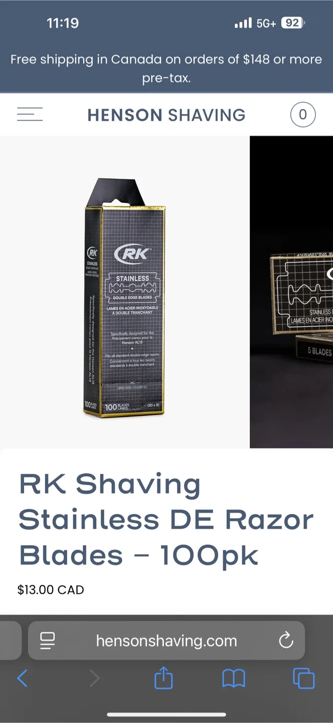 RK Stainless Double Edge Razor Blades - 100pk image indicator(2)