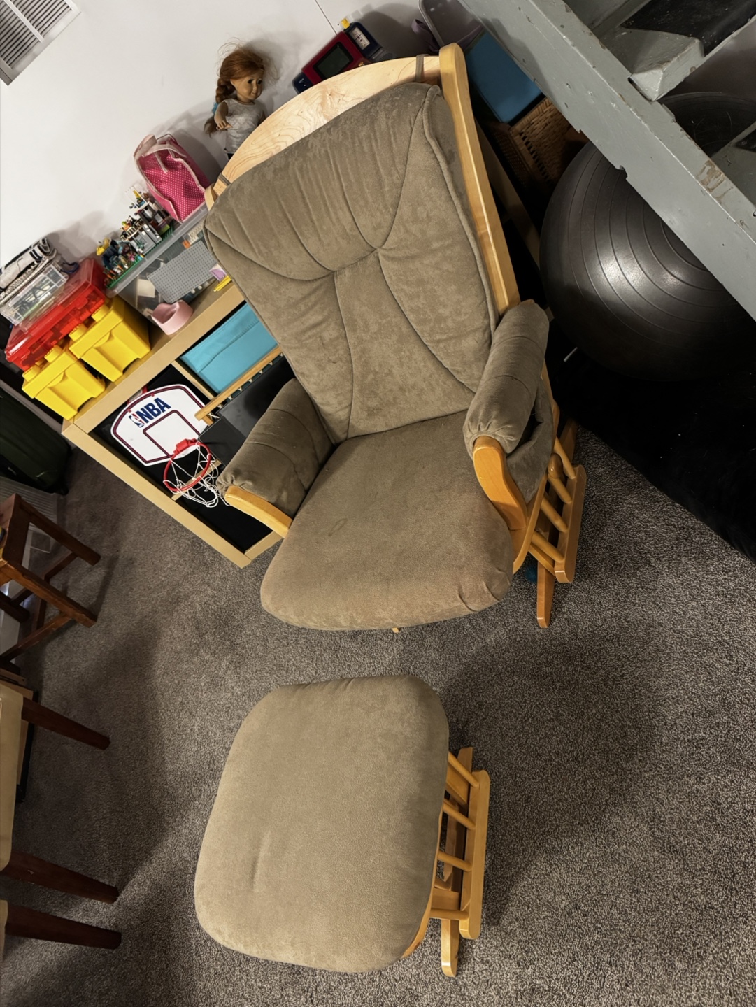 Glider Rocking Chair with Ottoman