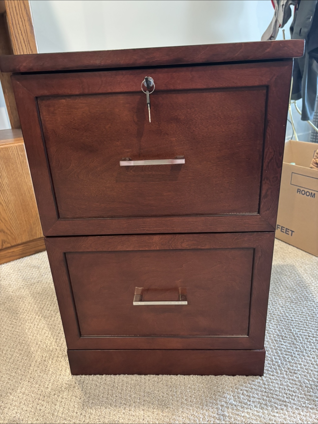 Wooden 2-Drawer Filing Cabinet