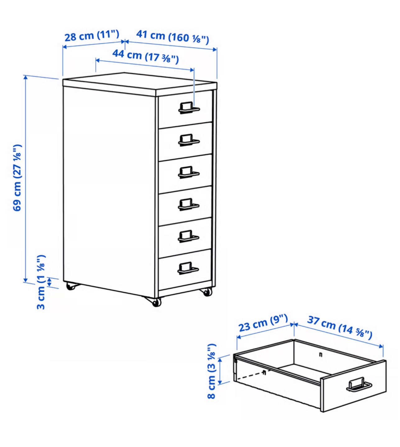 Ikea Red Metal Drawer Unit with casters & Stool - photo 3