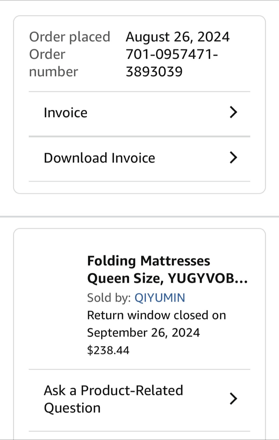 Queen Size Folding Mattress(No pet/smoke-free) - photo 3