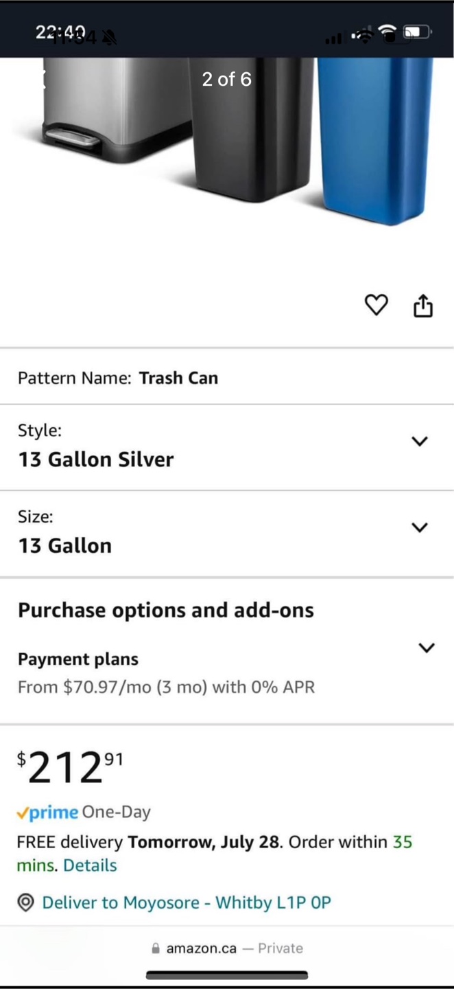 13 Gallon Silver Trash Can - photo 4