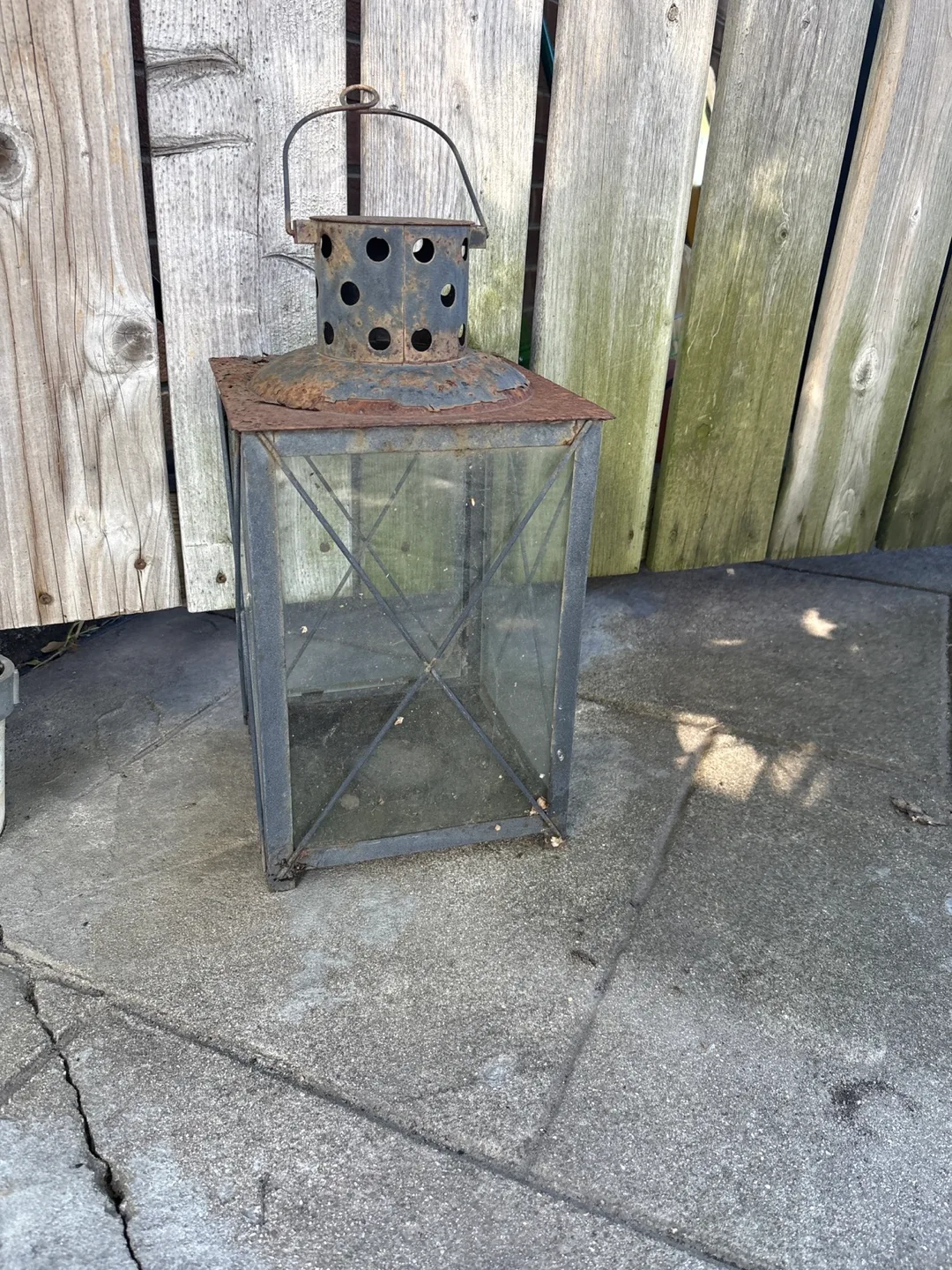 Vintage Metal & Glass Lantern thumbnail