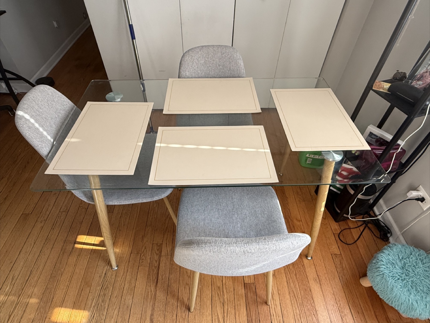 Glass Top Dining Table with 4 Chairs - photo 2