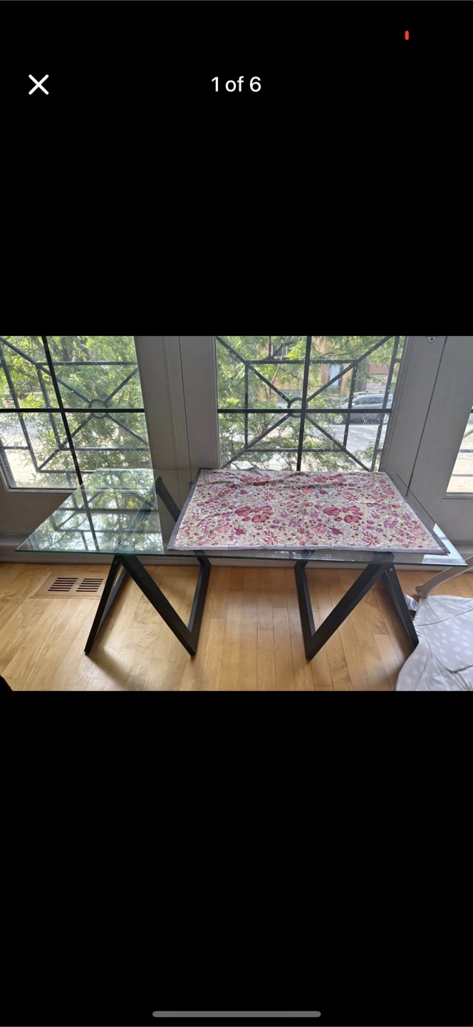 Glass coffee table. Low to ground . Fold up legs - photo 4