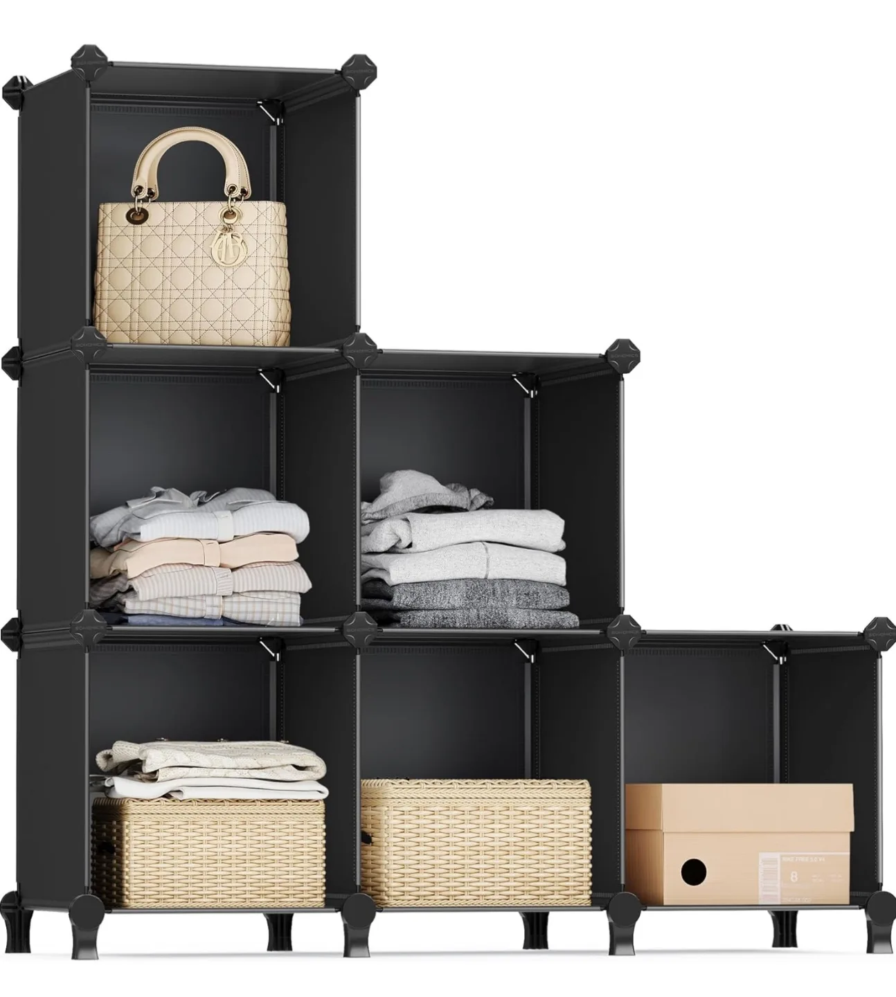 SONGMICS Modular Cube Organizer, Black thumbnail