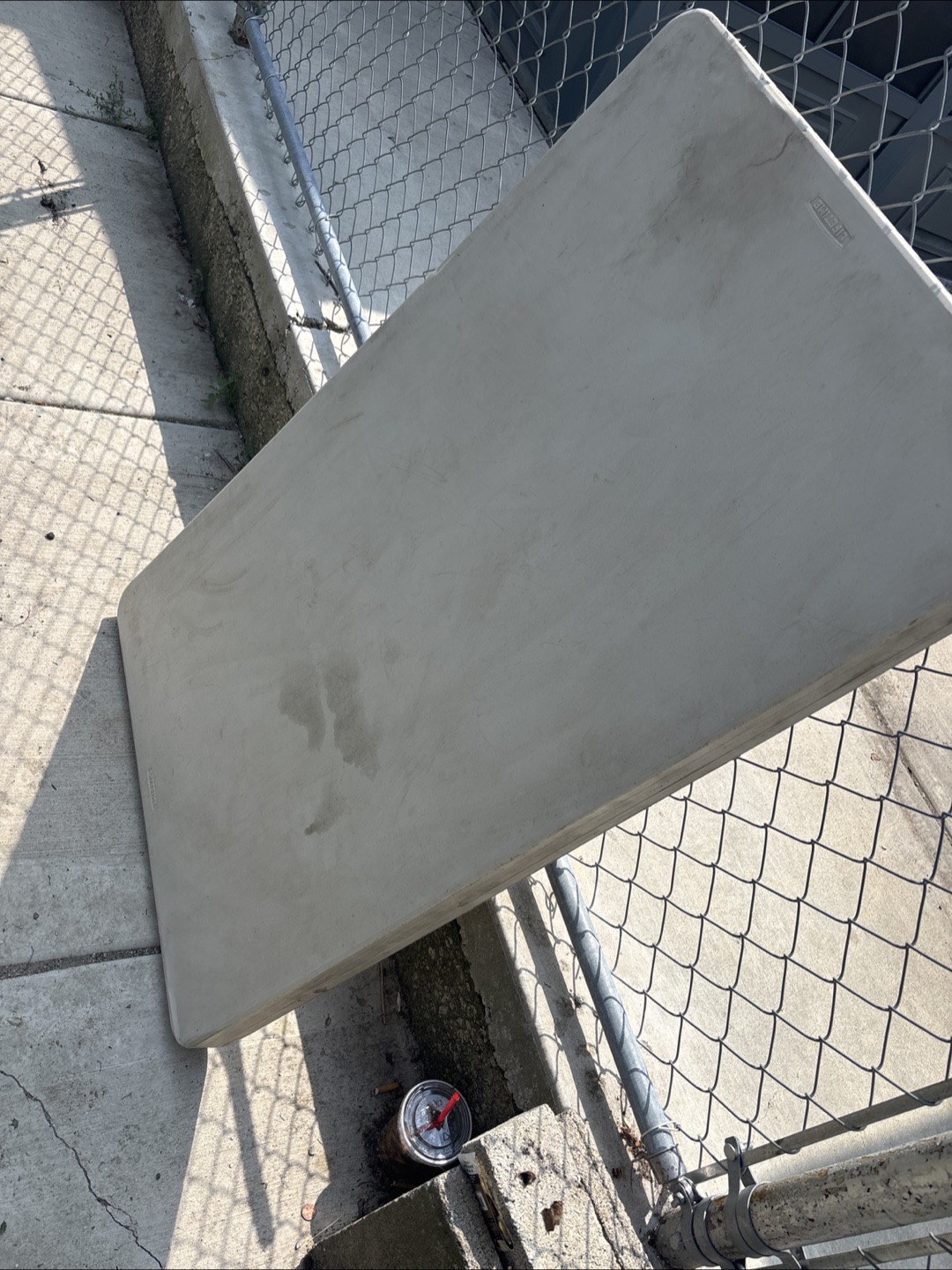 Fold up table used with stains
