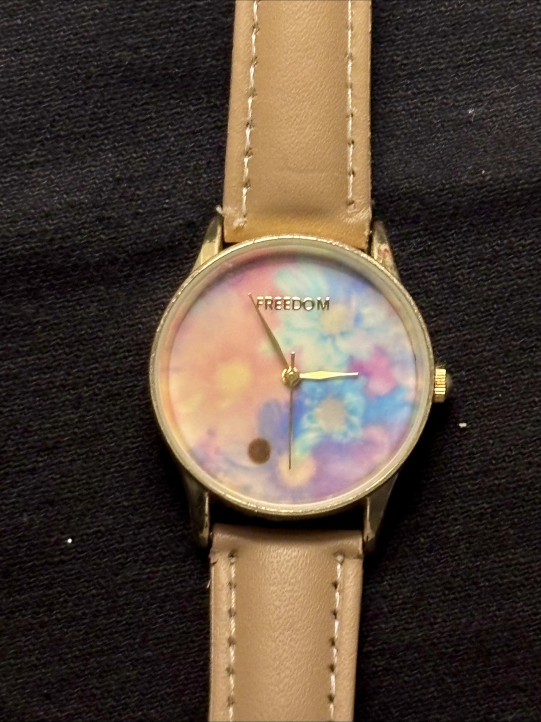 Floral Watch with Leather Band