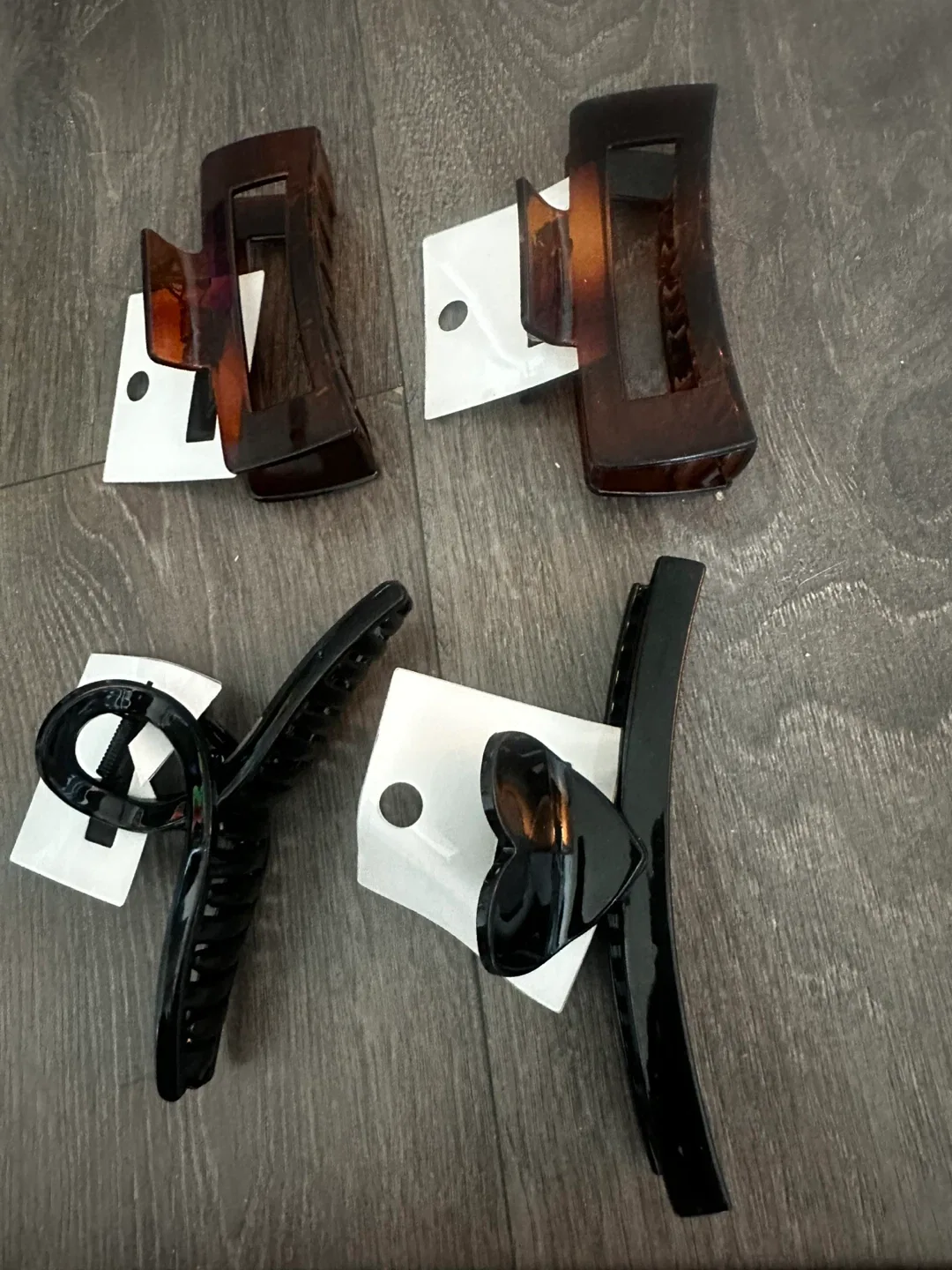 Hair Claw Clips - Brown & Black - New