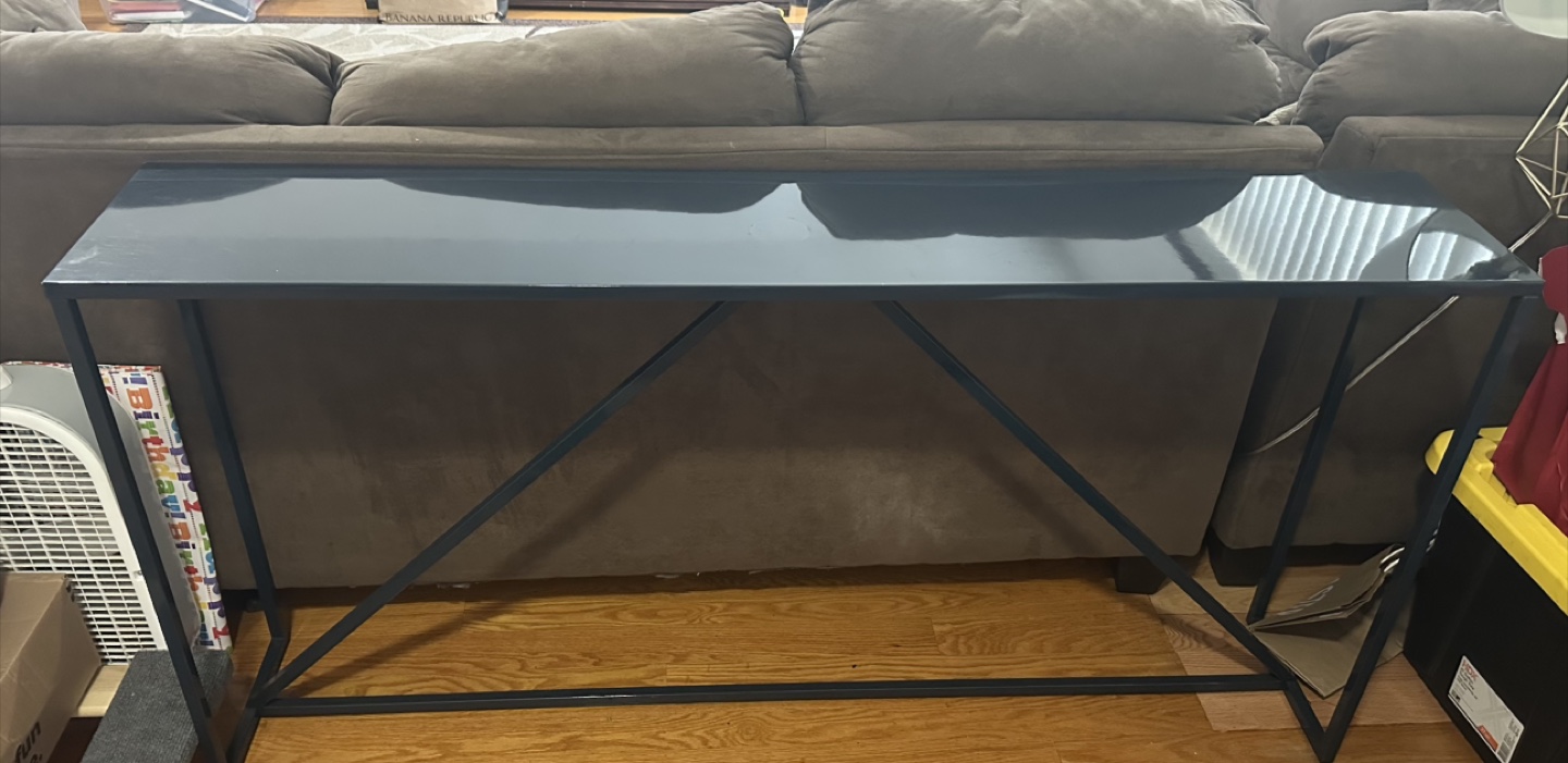 Console Table - Dark blue Metal Frame