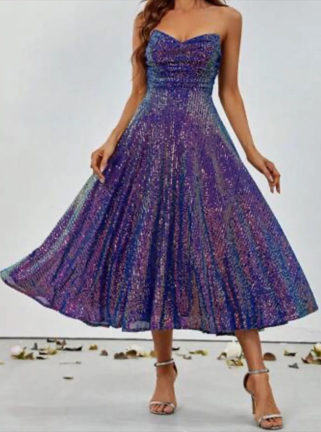 Lulus Sequin Strapless Midi Dress thumbnail
