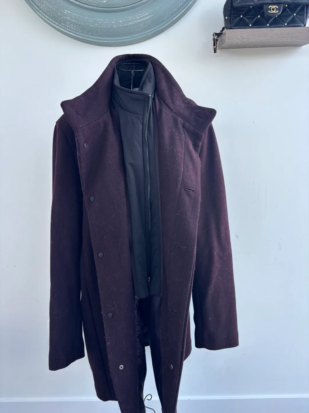 Men's Purple Wool Blend Coat thumbnail