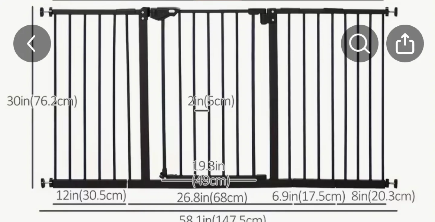 Black Metal Pet Safety Gate image indicator(2)