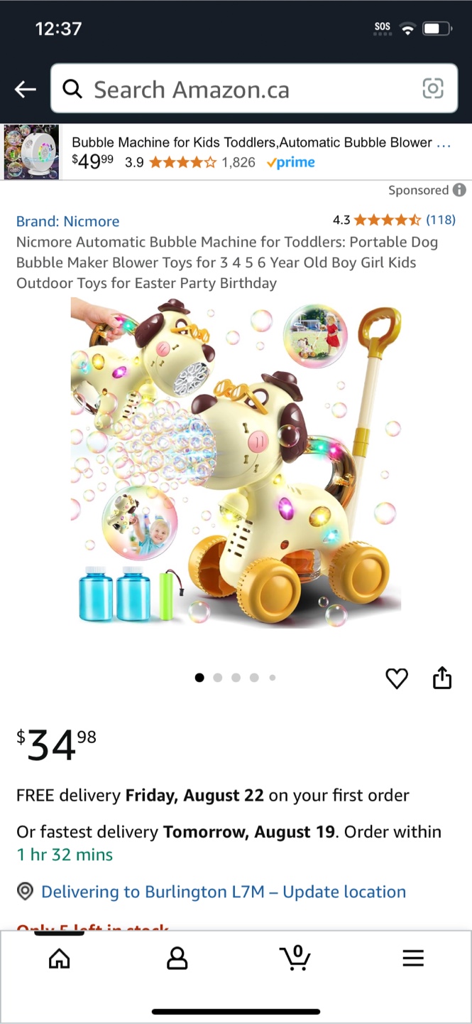 Nicmore Automatic Bubble Machine for Toddlers