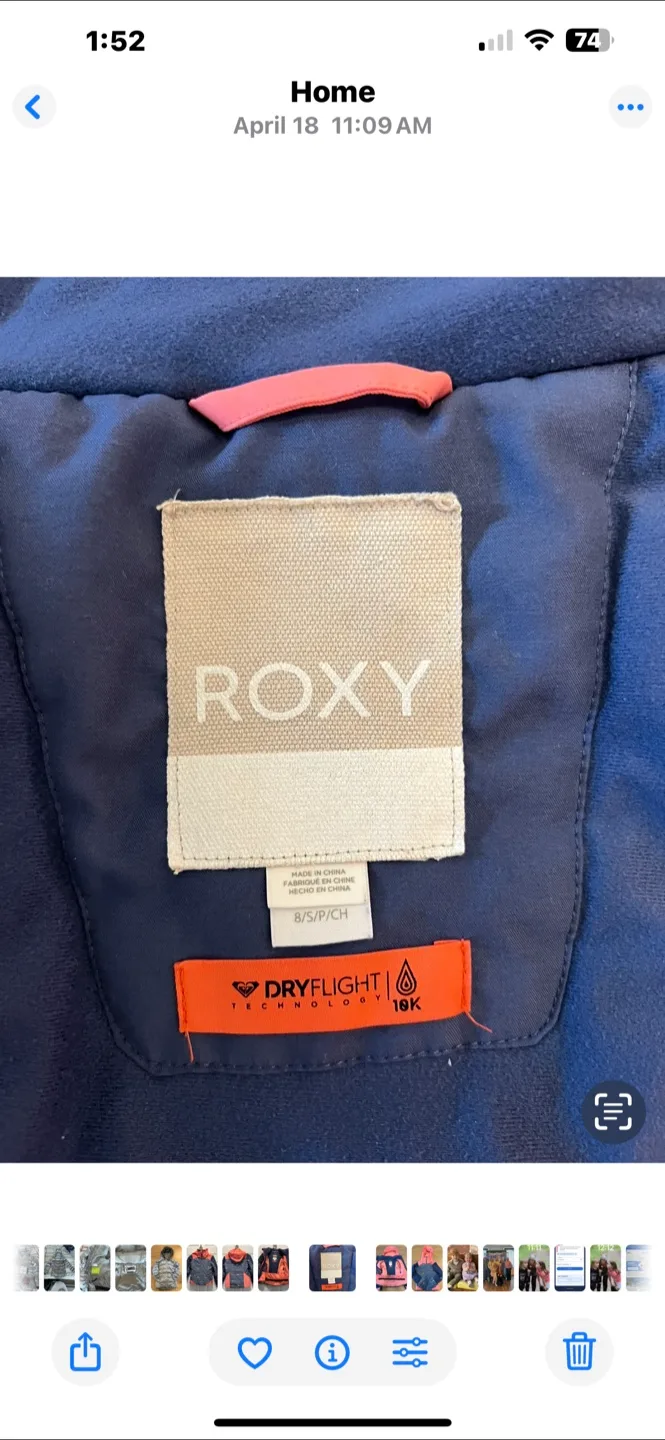 Roxy Girls' Ski Jacket Size 8 image indicator(3)