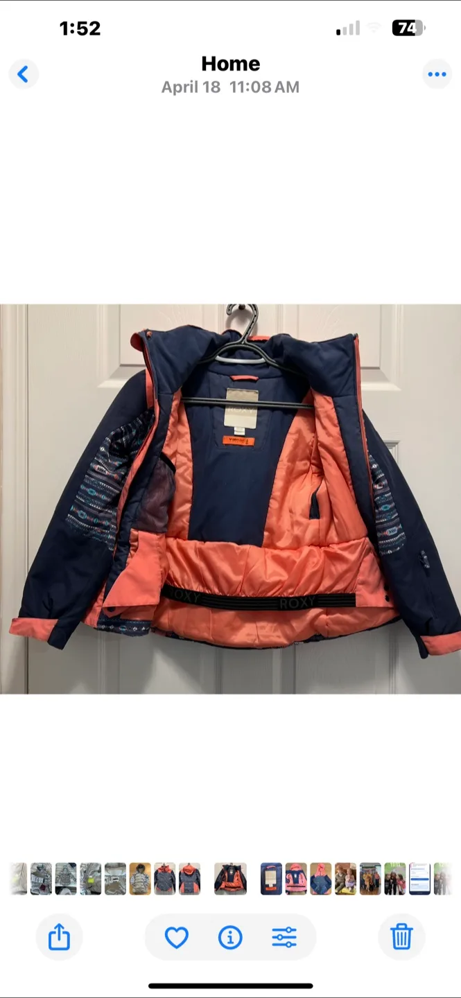 Roxy Girls' Ski Jacket Size 8 image indicator(4)