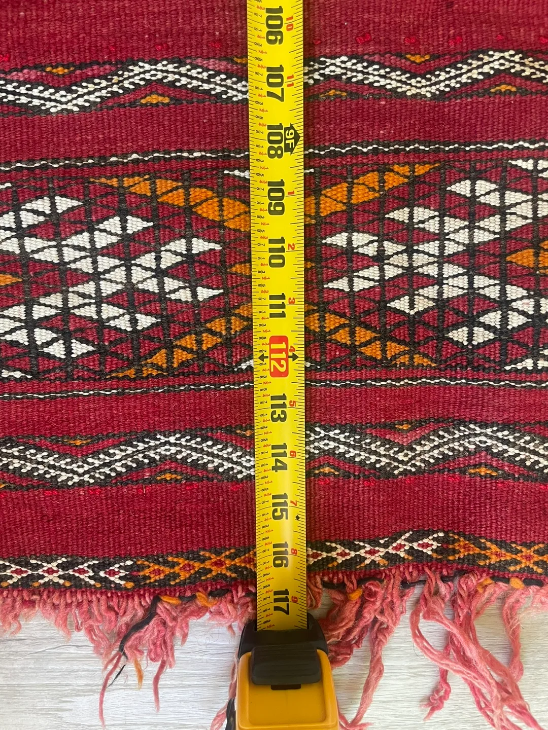 New Authentic Kilim Berber Red Moroccan Area Rug (4.5ft x 9ft) image indicator(3)