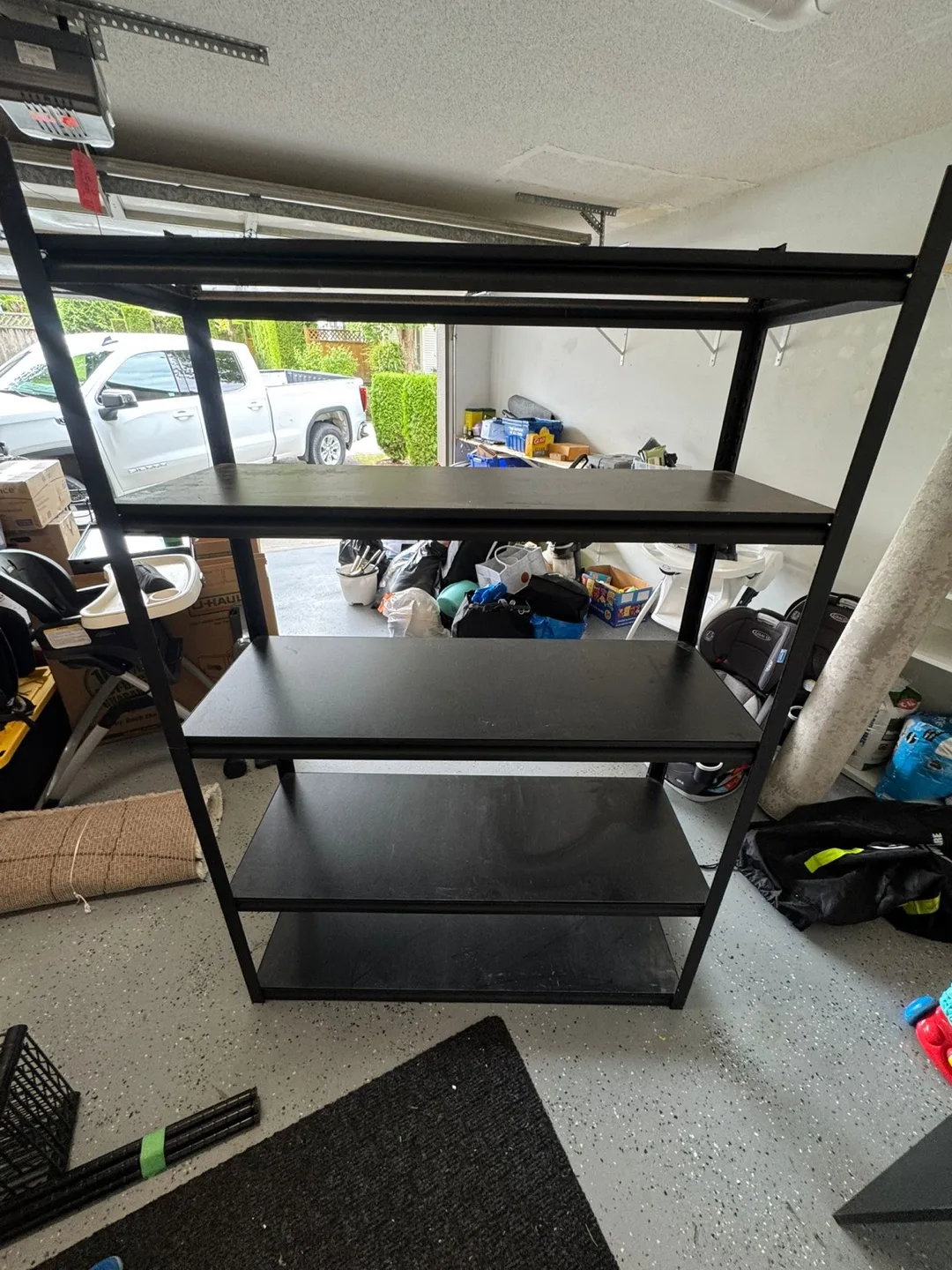 Black Metal Shelf Unit - 4 Tier