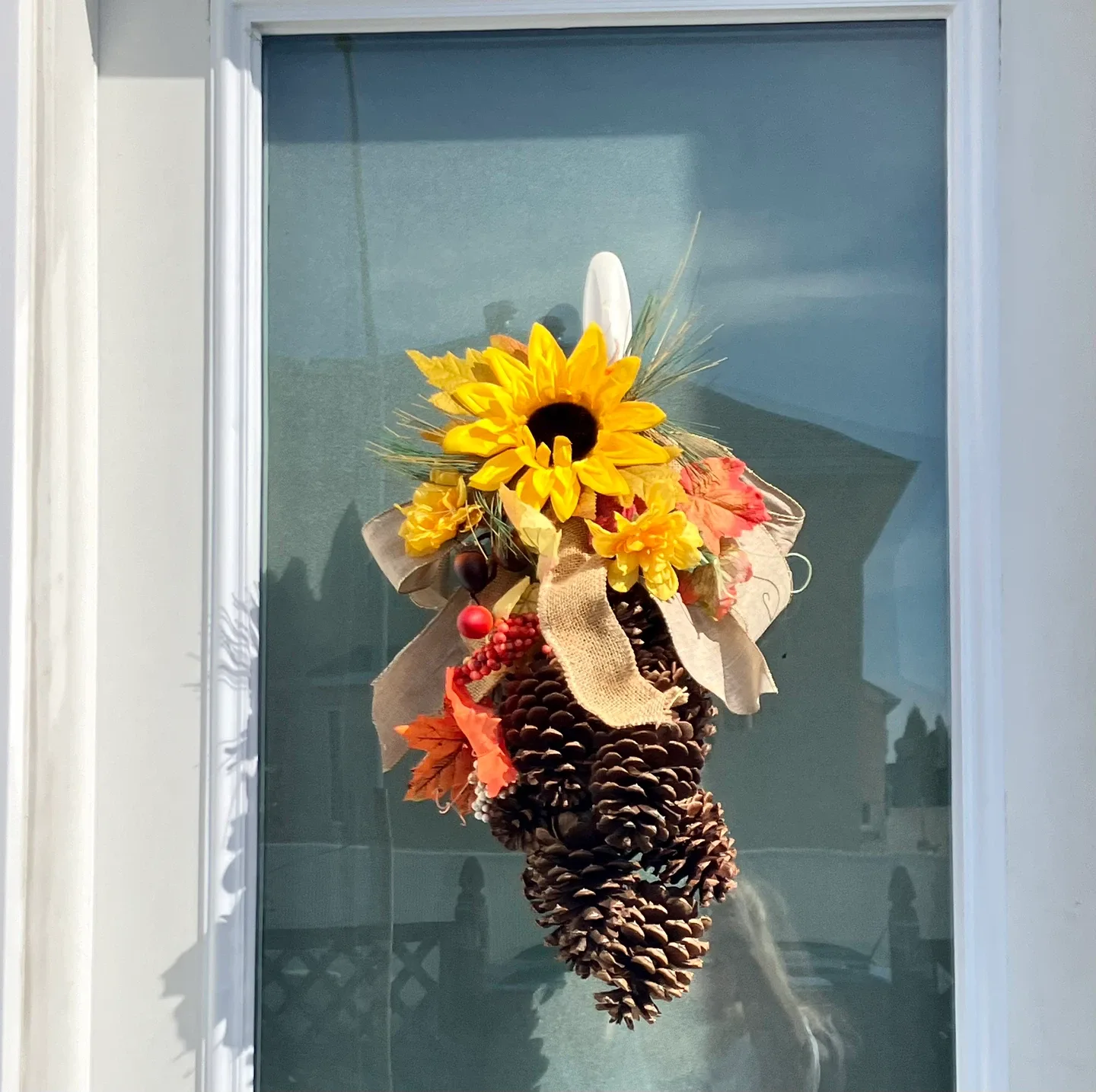 Fall Swag with Sunflower & Pinecones thumbnail