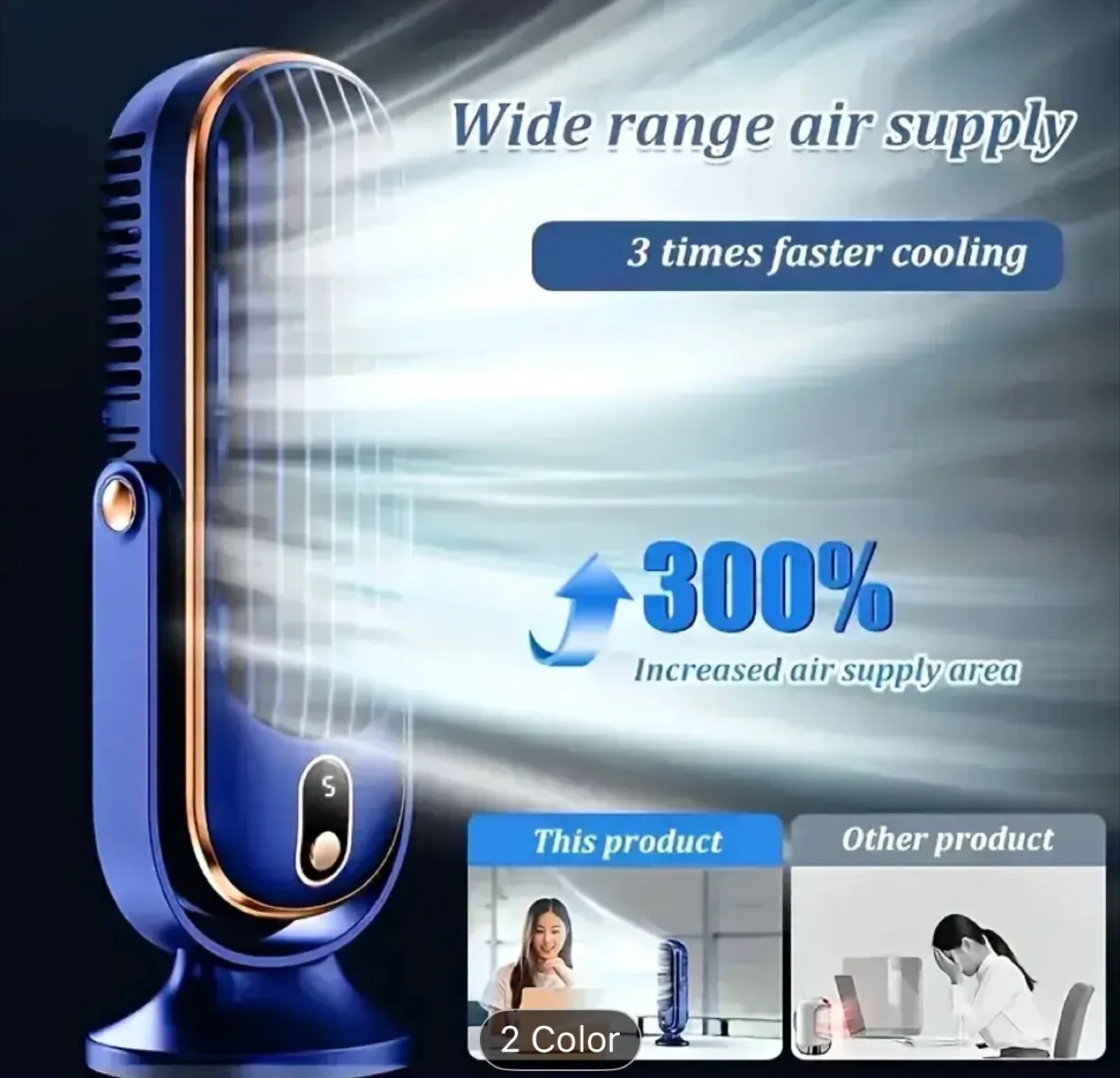 Small Blue Portable Desk Fan - Like New! image indicator(4)