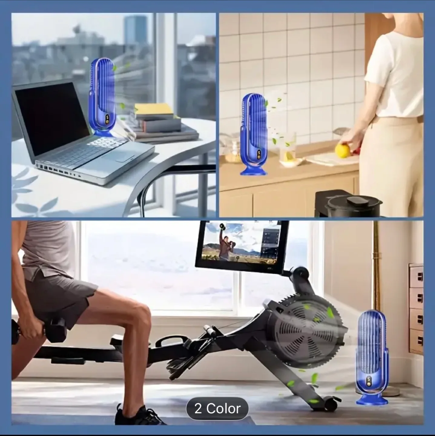 Small Blue Portable Desk Fan - Like New! image indicator(6)