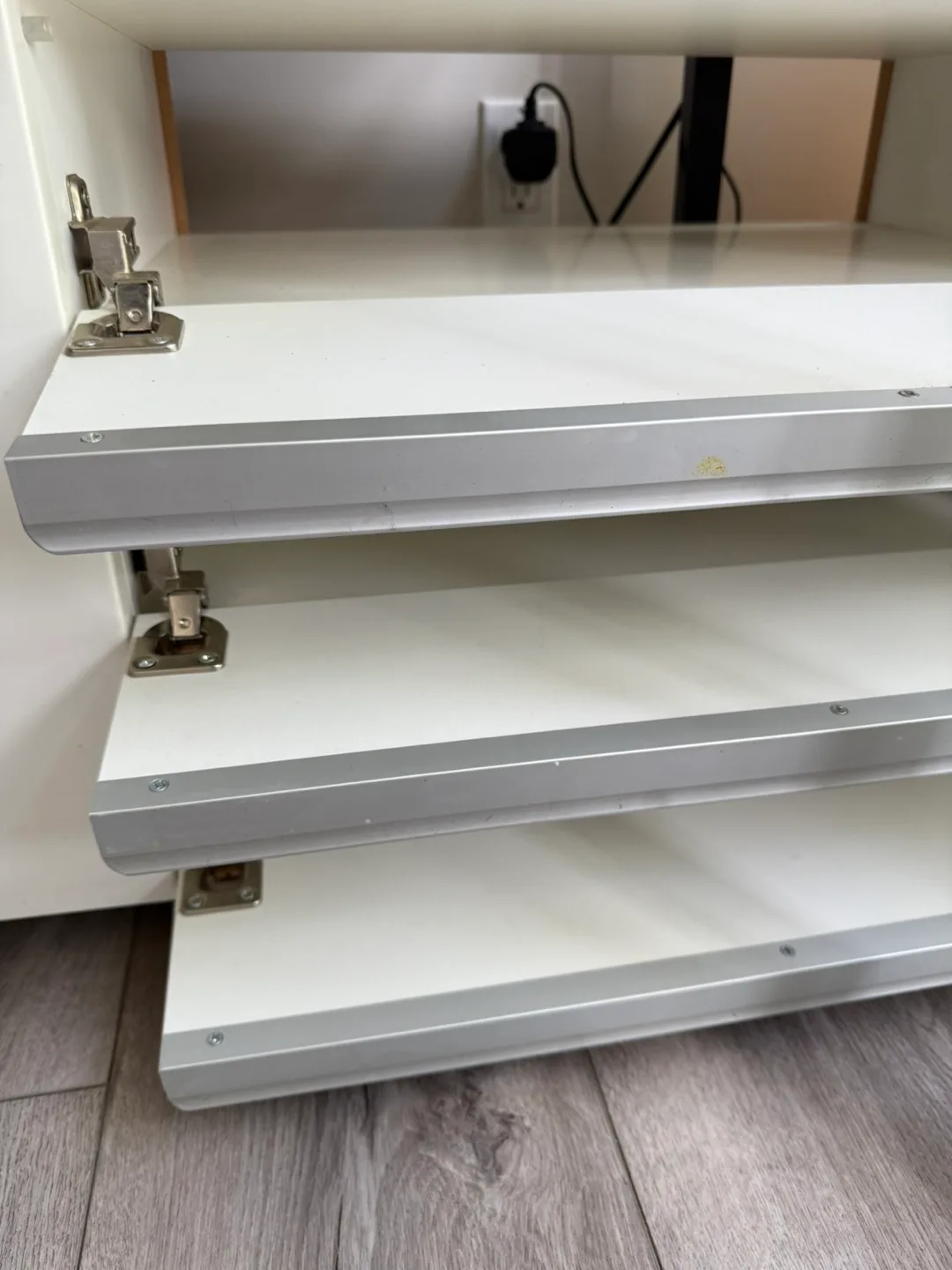 Sturdy White TV Unit / Media Console image indicator(3)