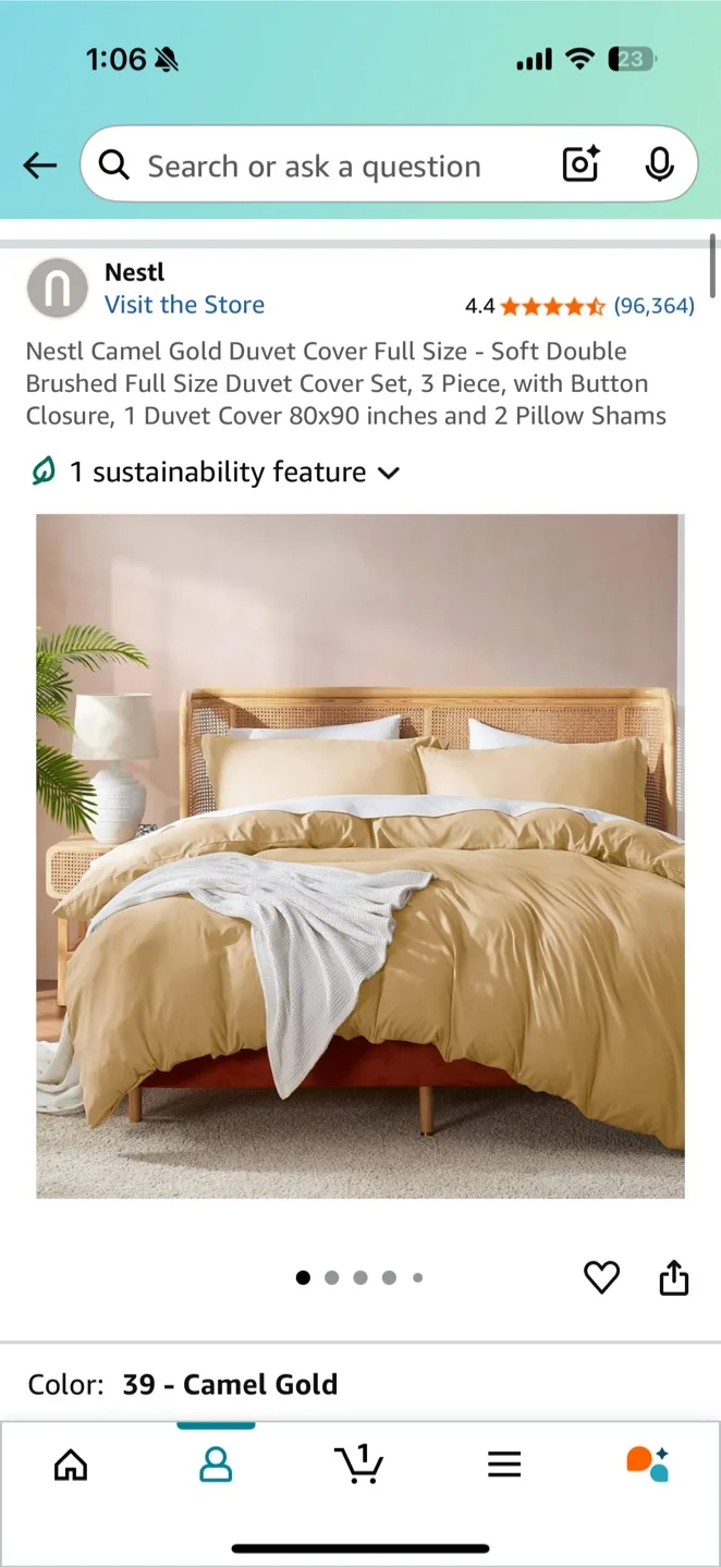 Nestl Camel Gold Duvet Cover Full Size thumbnail