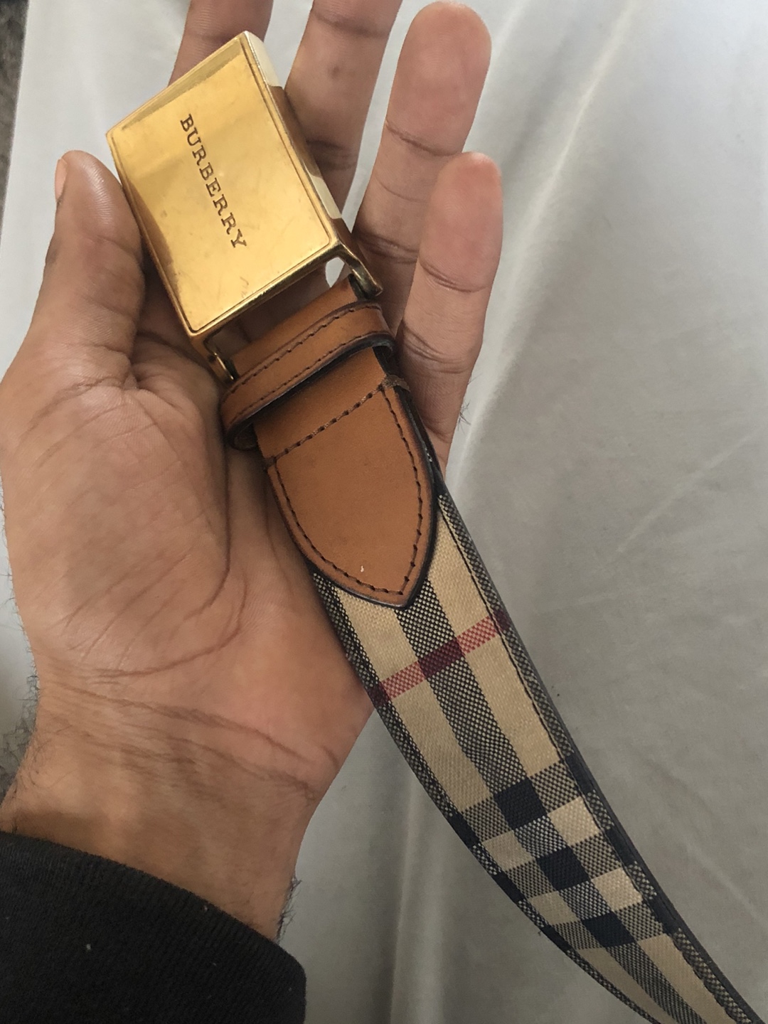 Burberry Checkered Belt - Size 32 - photo 5