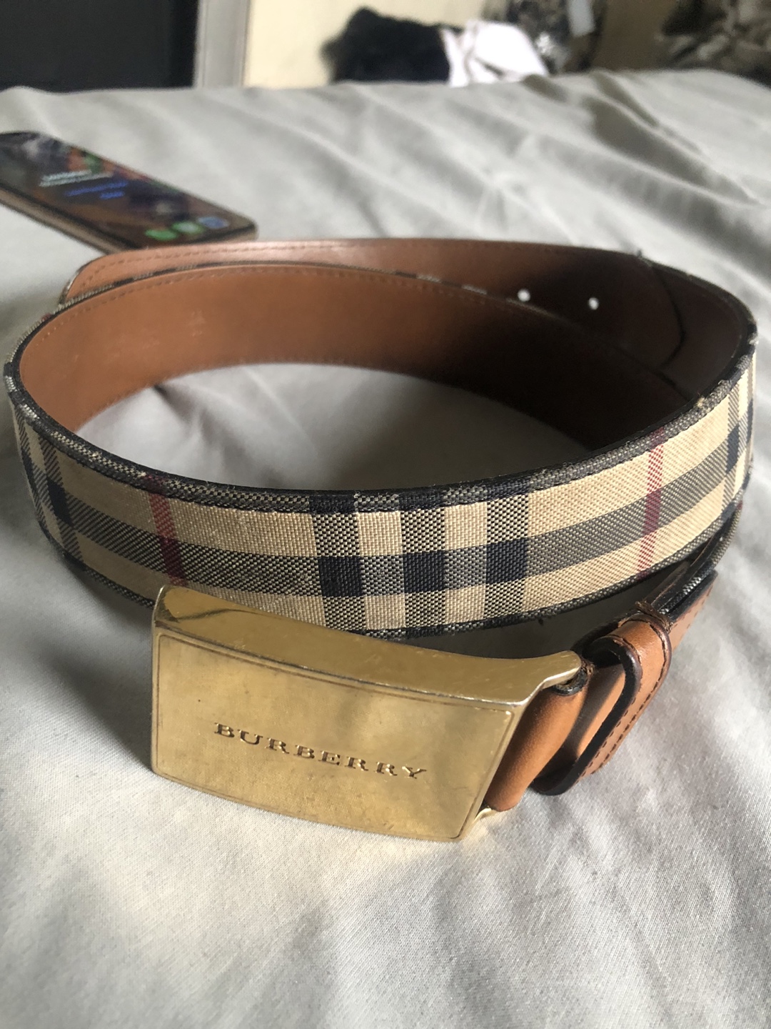 Burberry Checkered Belt - Size 32 - photo 2