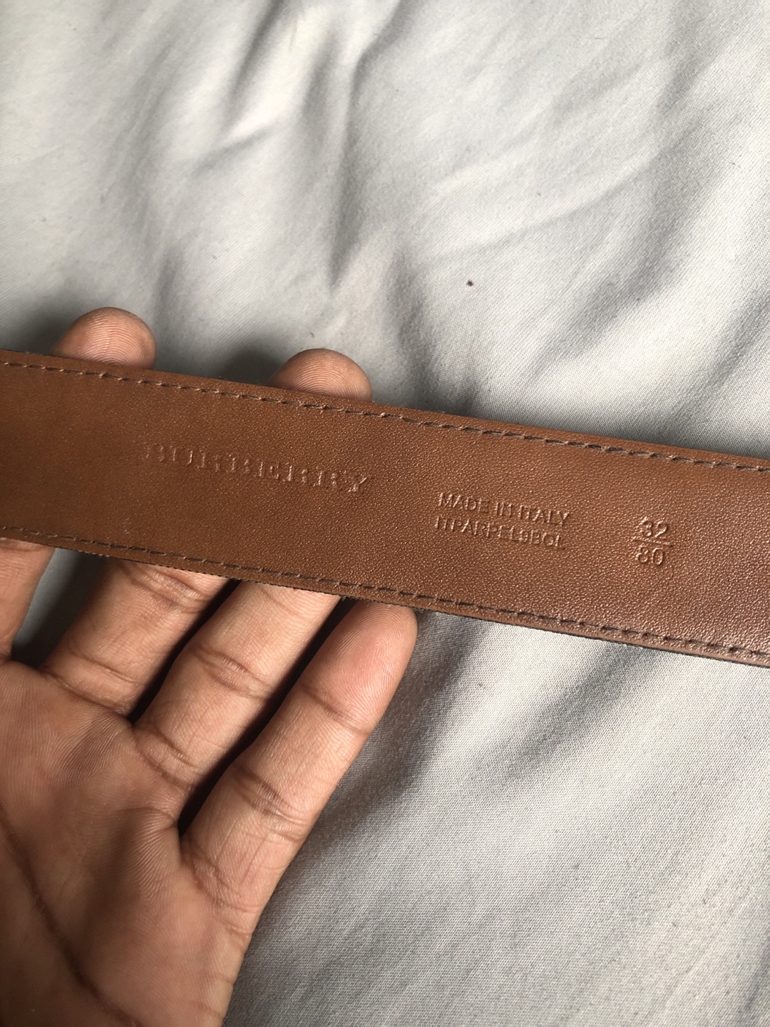 Burberry Checkered Belt - Size 32