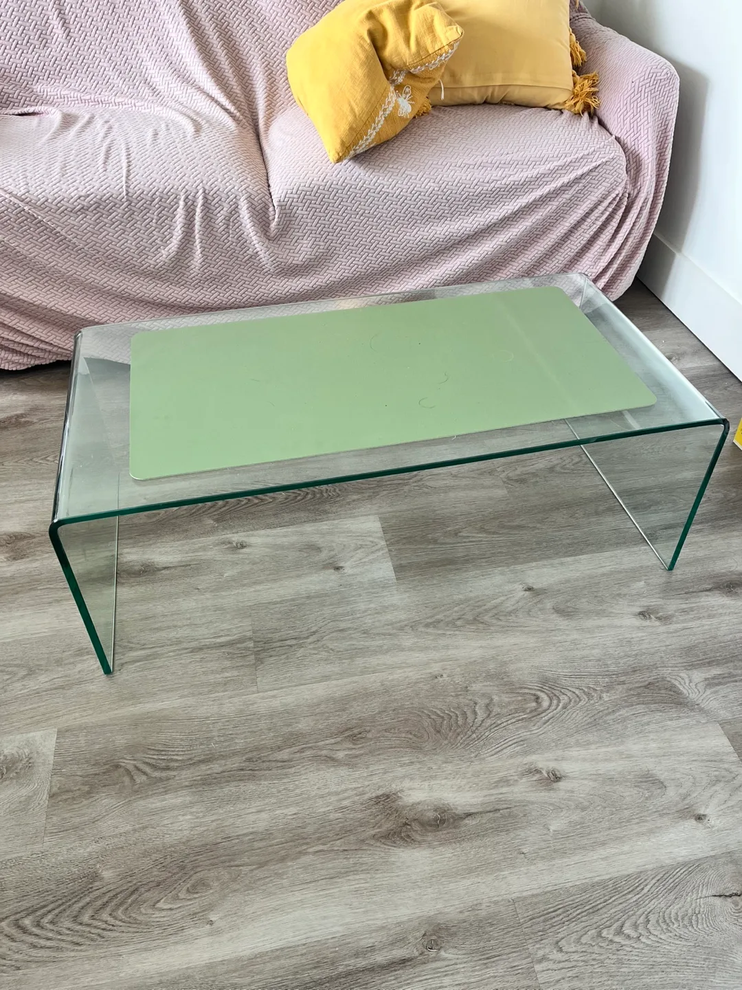 Glass Coffee Table, Modern Clear Rectangle 39.4" thumbnail