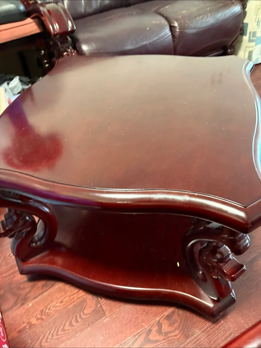 Dark wood coffee table thumbnail