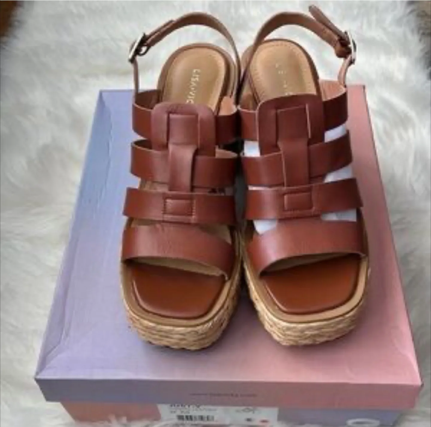 Lisa Vicky Brown Leather Sandals thumbnail