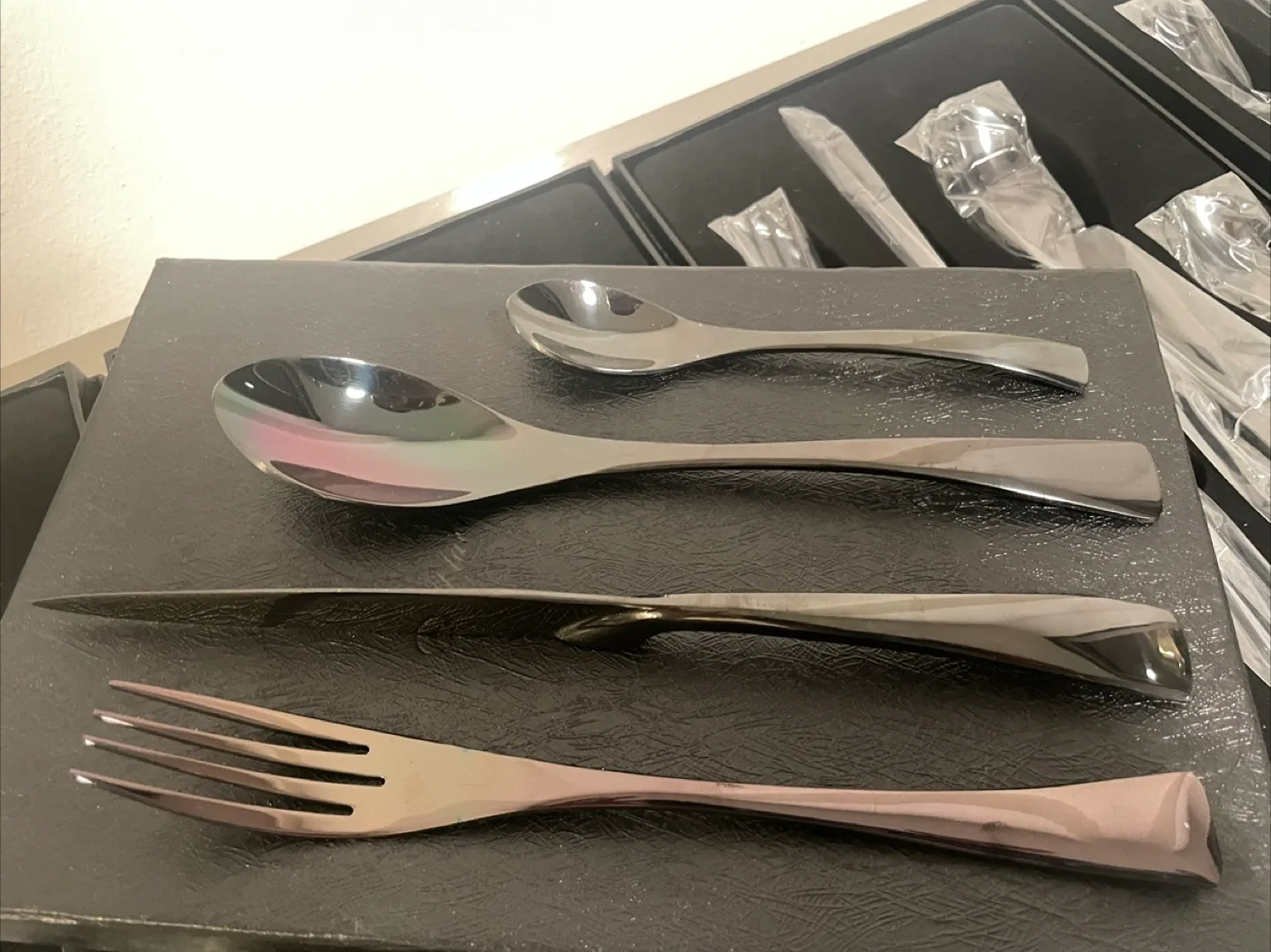 5 New BergHOFF Black Flatware Sets of 5 image indicator(2)