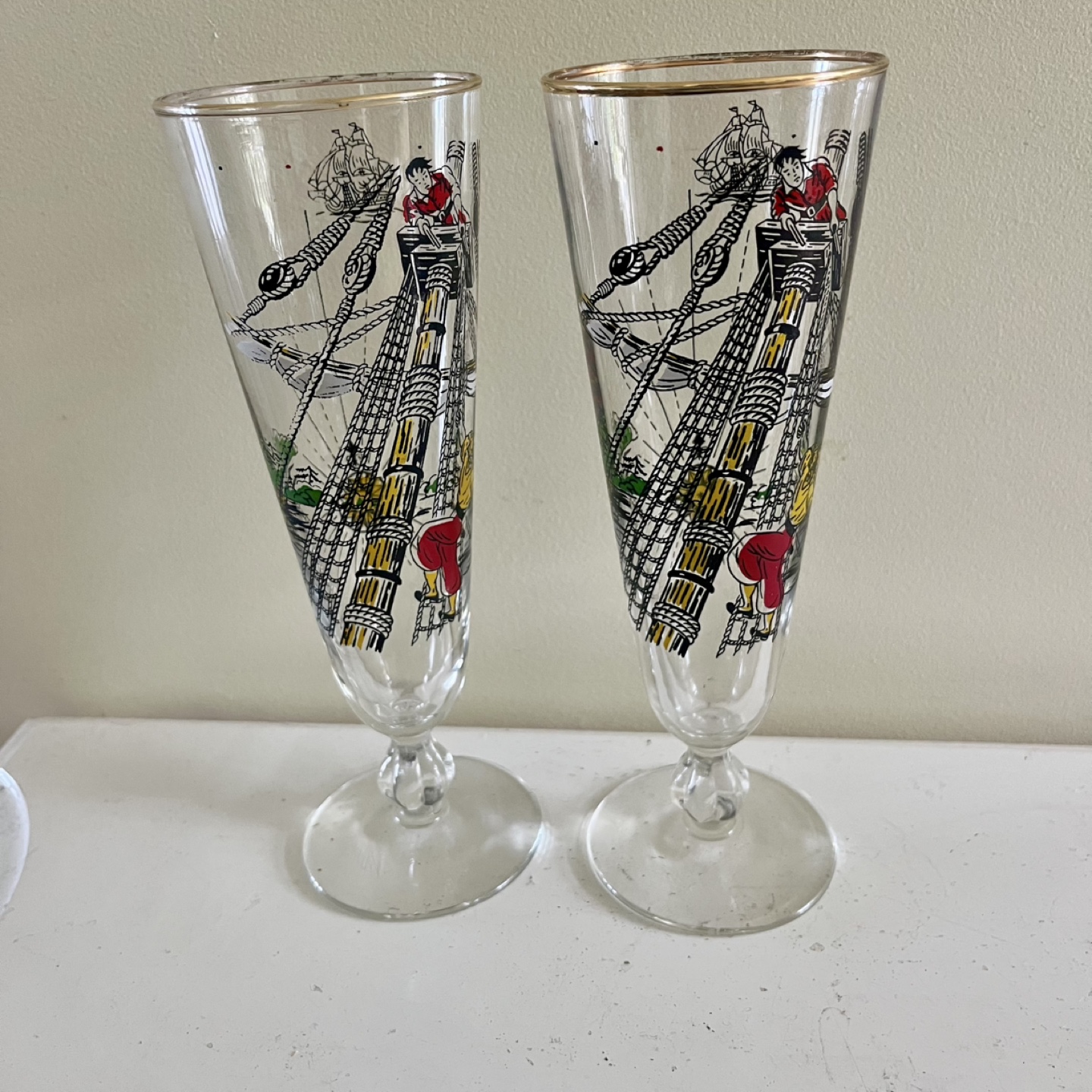 2 Vintage Libby Pirate Pilsner Glasses - photo 2
